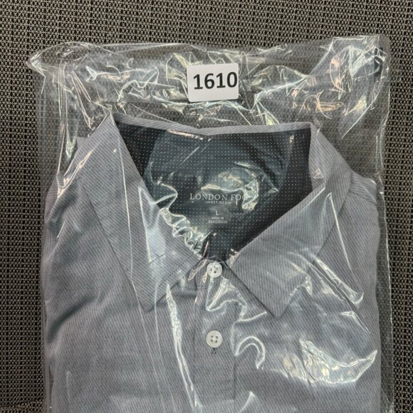 London Fog Mens Size L Gray Long Sleeve Button-Down Shirt Cotton - Picture 7 of 7